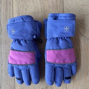 Swiss Tech Blue and Pink Kids Mittens